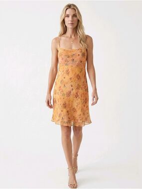 Hessnatur Orange Floral Slip Dress